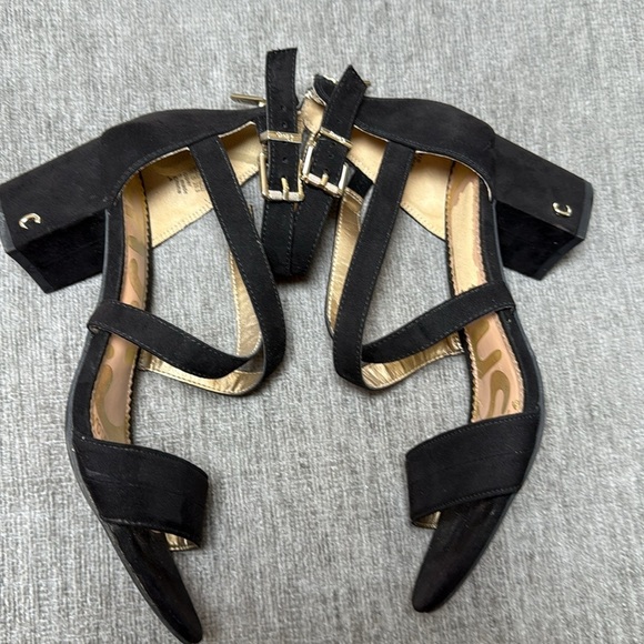 Sam Edelman Womens Black Strappy Block Heel Sandals Size 8.5M Chic Dressy Shoes - Picture 4 of 11